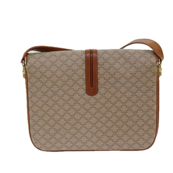 CELINE Macadam Canvas Shoulder Bag Beige Brown Auth 82147 - Picture 2 of 16